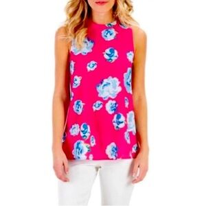 Mudpie Women’s Tilly Sleeveless Swing Top/Shirt Pink Floral Size Small New